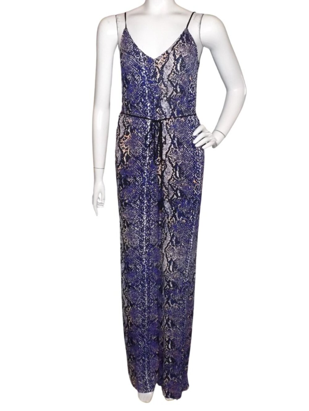KARINA GRIMALDI Jumpsuit, XS, Long Pant/Wide leg, Camisole upper/Tie back, Zip